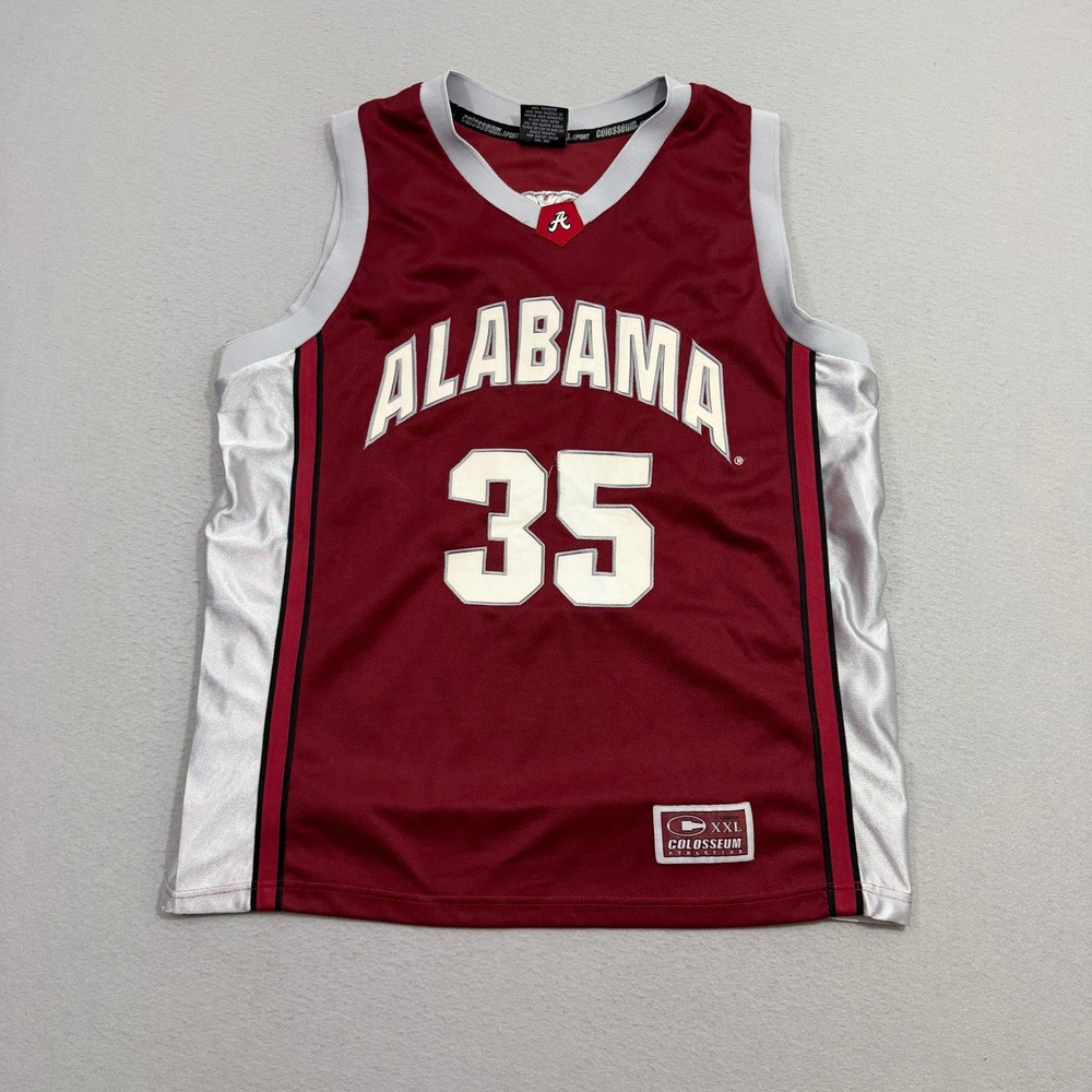 Vintage Alabama Crimson Tide Basketball Jersey Men's XL Burgundy Colosseum y2k